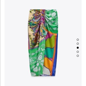 Zara printed knit skirt